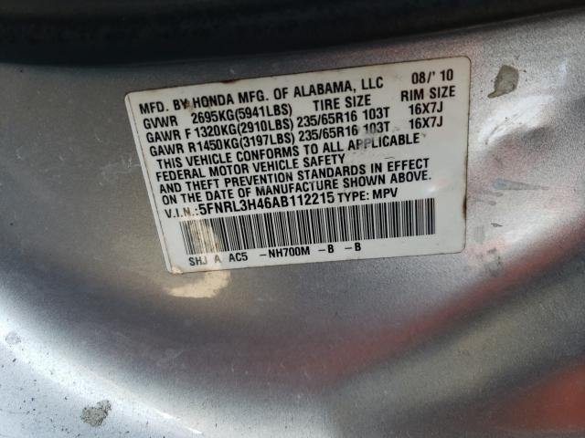 Photo 9 VIN: 5FNRL3H46AB112215 - HONDA ODYSSEY EX 