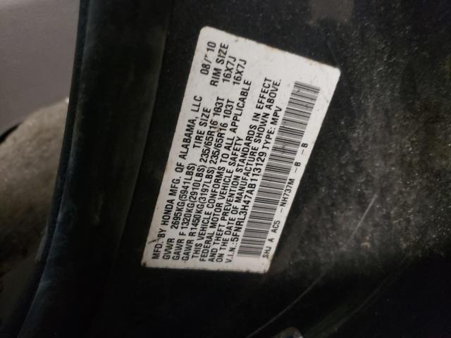 Photo 9 VIN: 5FNRL3H47AB113129 - HONDA ODYSSEY EX 