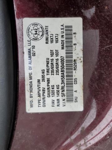 Photo 12 VIN: 5FNRL3H58AB504007 - HONDA ODYSSEY EX 