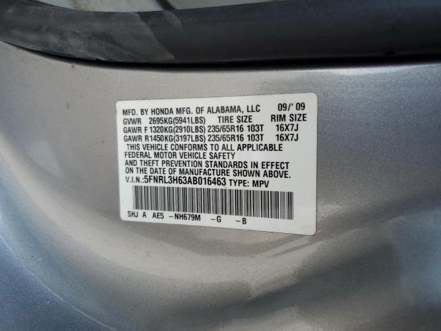 Photo 12 VIN: 5FNRL3H63AB016463 - HONDA ODYSSEY EX 