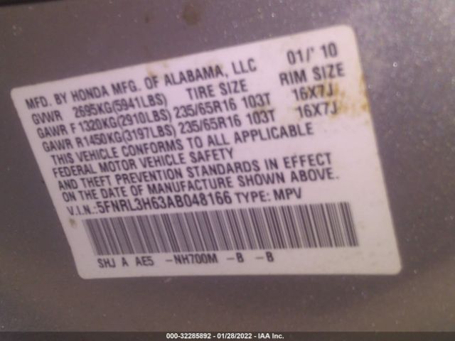 Photo 8 VIN: 5FNRL3H63AB048166 - HONDA ODYSSEY 