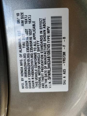 Photo 9 VIN: 5FNRL3H63AB106745 - HONDA ODYSSEY EX 