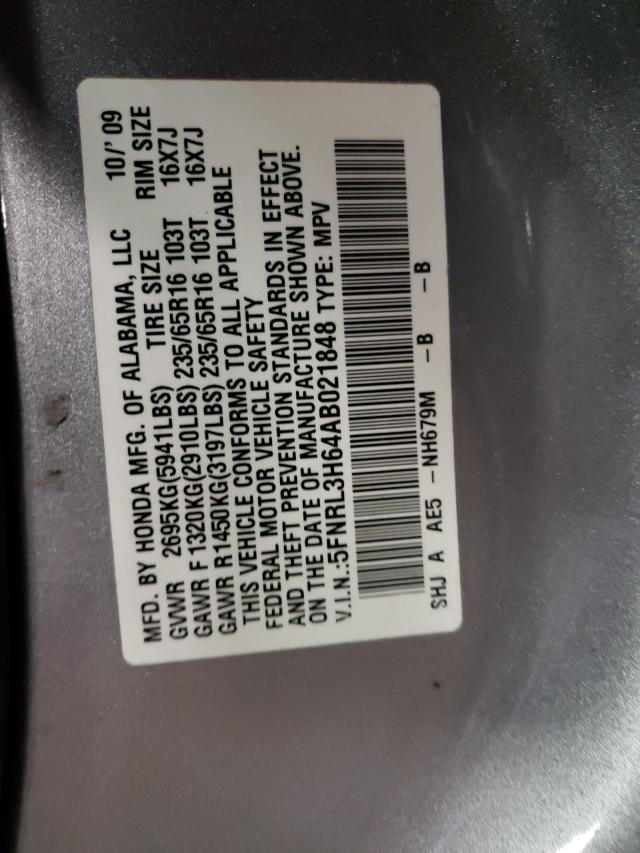 Photo 9 VIN: 5FNRL3H64AB021848 - HONDA ODYSSEY EX 