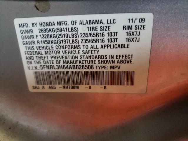 Photo 12 VIN: 5FNRL3H64AB028508 - HONDA ODYSSEY EX 