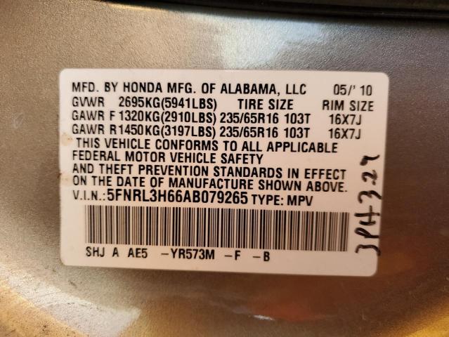 Photo 12 VIN: 5FNRL3H66AB079265 - HONDA ODYSSEY EX 