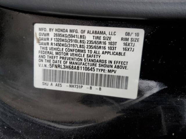 Photo 9 VIN: 5FNRL3H68AB110645 - HONDA ODYSSEY EX 