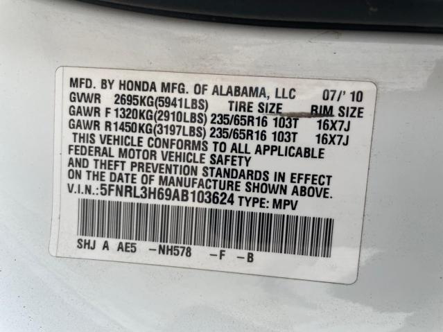 Photo 9 VIN: 5FNRL3H69AB103624 - HONDA ODYSSEY EX 