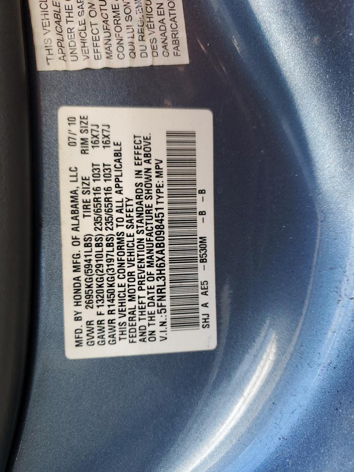 Photo 12 VIN: 5FNRL3H6XAB098451 - HONDA ODYSSEY 