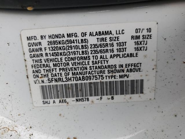 Photo 12 VIN: 5FNRL3H70AB097575 - HONDA ODYSSEY EX 