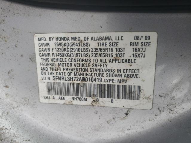 Photo 12 VIN: 5FNRL3H72AB010419 - HONDA ODYSSEY EX 