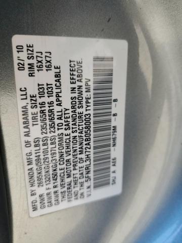 Photo 12 VIN: 5FNRL3H72AB058003 - HONDA ODYSSEY EX 