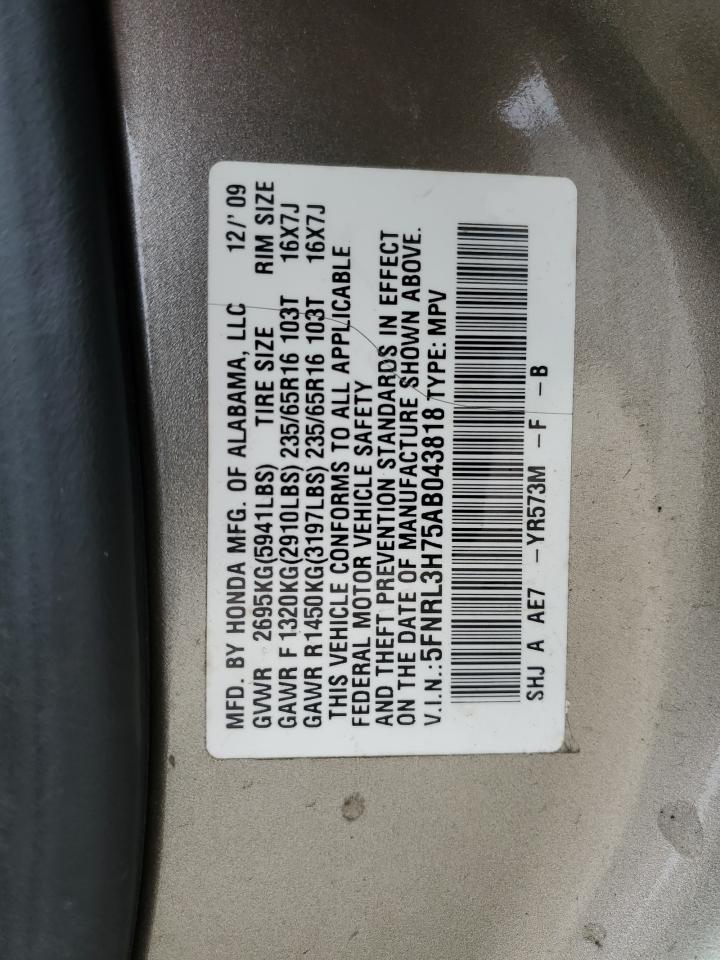 Photo 12 VIN: 5FNRL3H75AB043818 - HONDA ODYSSEY 