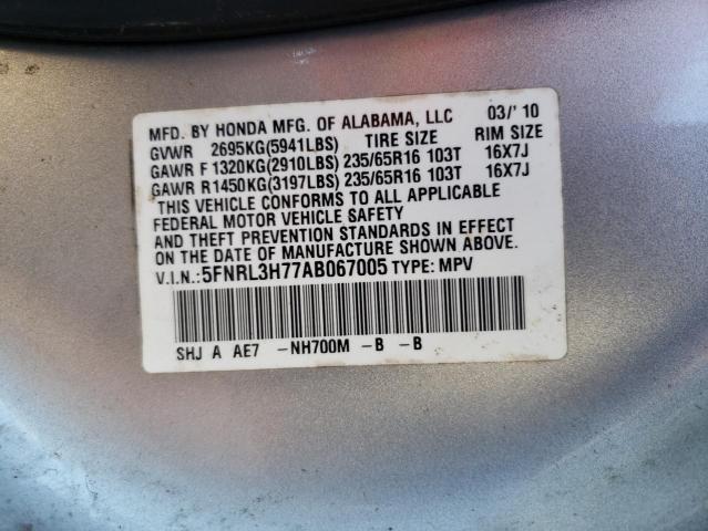 Photo 12 VIN: 5FNRL3H77AB067005 - HONDA ODYSSEY EX 