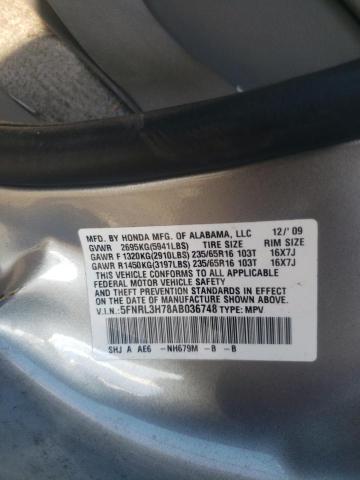 Photo 9 VIN: 5FNRL3H78AB036748 - HONDA ODYSSEY EX 