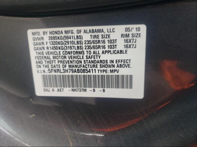 Photo 9 VIN: 5FNRL3H79AB085411 - HONDA ODYSSEY EX 