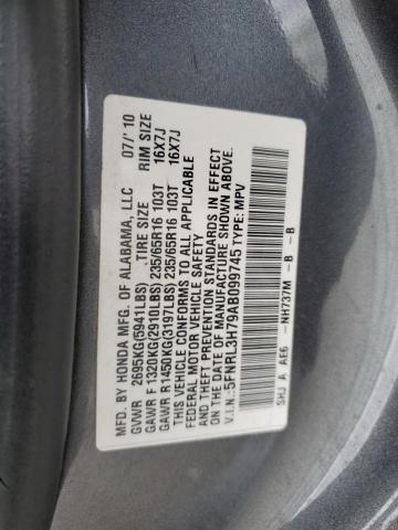 Photo 12 VIN: 5FNRL3H79AB099745 - HONDA ODYSSEY EX 