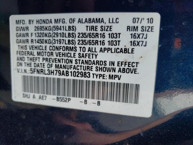 Photo 12 VIN: 5FNRL3H79AB102983 - HONDA ODYSSEY EX 