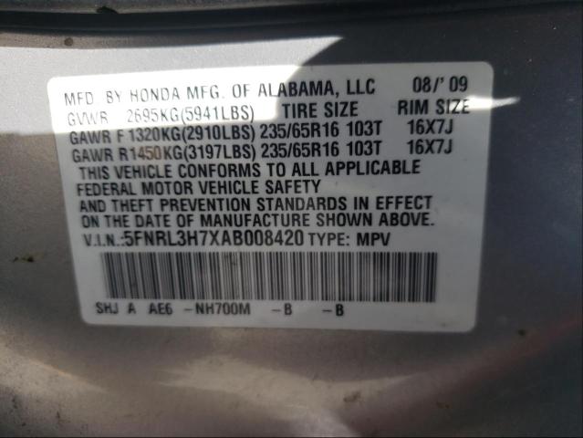 Photo 9 VIN: 5FNRL3H7XAB008420 - HONDA ODYSSEY EX 