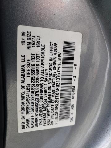 Photo 12 VIN: 5FNRL3H7XAB021376 - HONDA ODYSSEY EX 