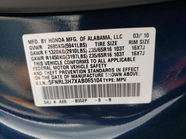 Photo 12 VIN: 5FNRL3H7XAB065104 - HONDA ODYSSEY EX 