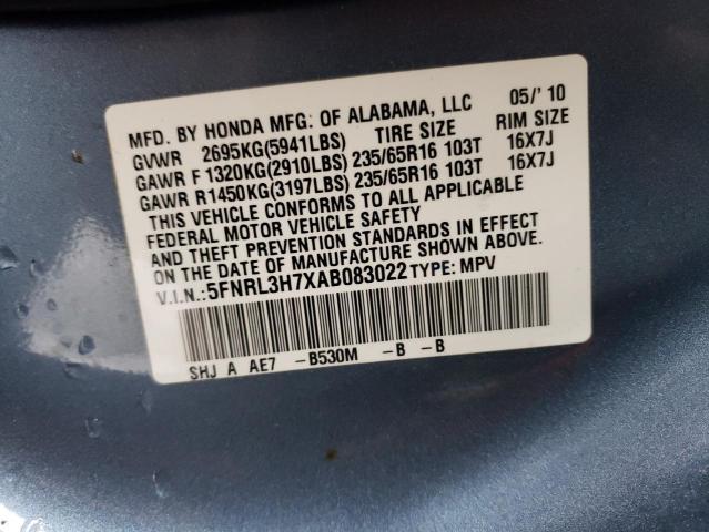 Photo 13 VIN: 5FNRL3H7XAB083022 - HONDA ODYSSEY EX 