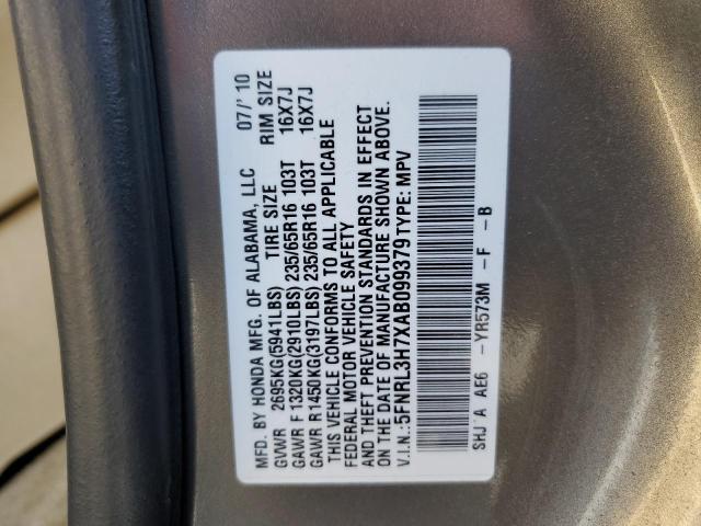 Photo 12 VIN: 5FNRL3H7XAB099379 - HONDA ODYSSEY EX 