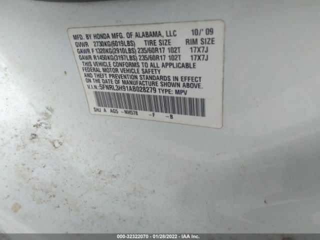 Photo 8 VIN: 5FNRL3H91AB028279 - HONDA ODYSSEY 