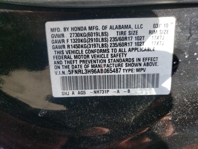 Photo 9 VIN: 5FNRL3H96AB065487 - HONDA ODYSSEY TO 