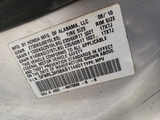 Photo 9 VIN: 5FNRL3H98AB114401 - HONDA ODYSSEY TO 