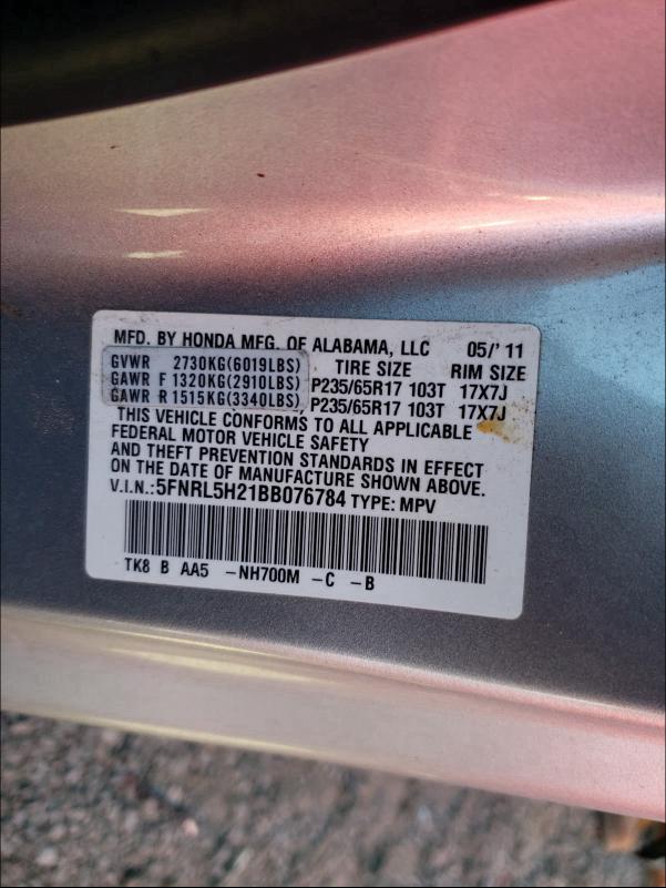 Photo 9 VIN: 5FNRL5H21BB076784 - HONDA ODYSSEY LX 