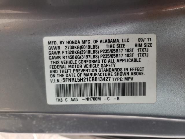 Photo 9 VIN: 5FNRL5H21CB013427 - HONDA ODYSSEY LX 