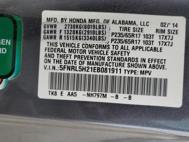 Photo 12 VIN: 5FNRL5H21EB081911 - HONDA ODYSSEY LX 