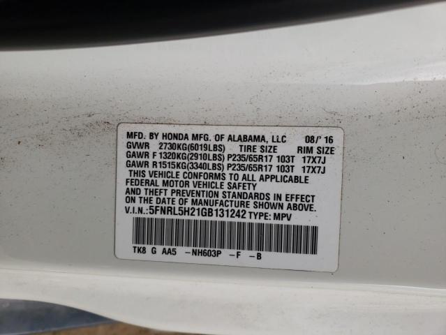 Photo 12 VIN: 5FNRL5H21GB131242 - HONDA ODYSSEY LX 