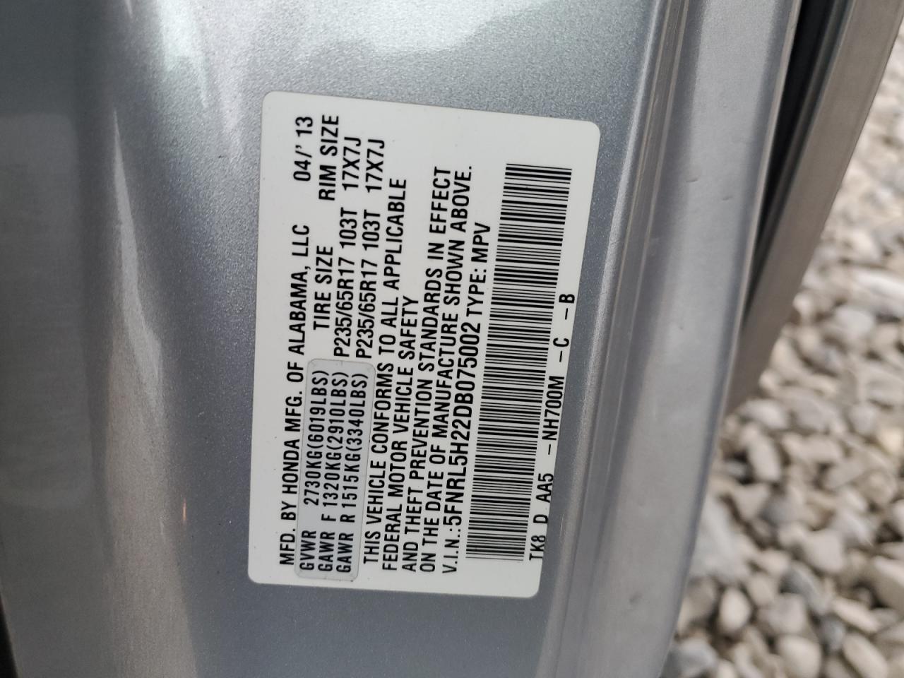 Photo 12 VIN: 5FNRL5H22DB075002 - HONDA ODYSSEY 