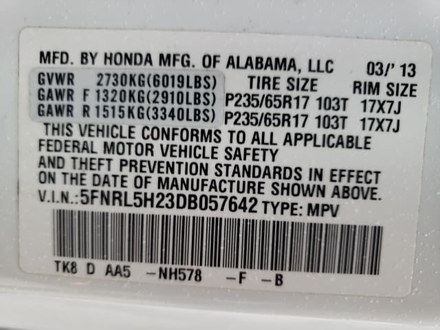 Photo 9 VIN: 5FNRL5H23DB057642 - HONDA ODYSSEY LX 