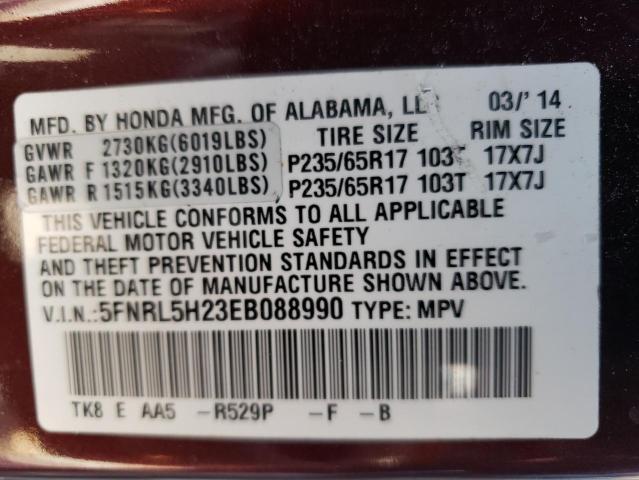 Photo 12 VIN: 5FNRL5H23EB088990 - HONDA ODYSSEY LX 