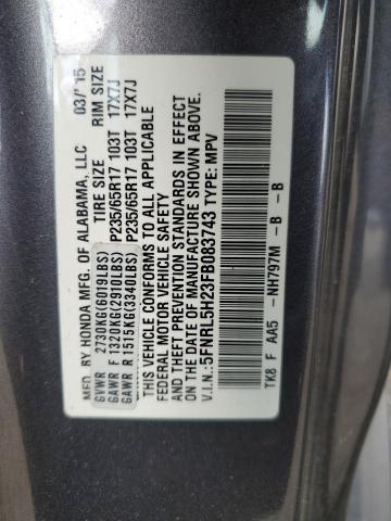 Photo 12 VIN: 5FNRL5H23FB083743 - HONDA ODYSSEY LX 