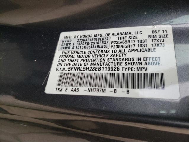 Photo 9 VIN: 5FNRL5H28EB119926 - HONDA ODYSSEY LX 