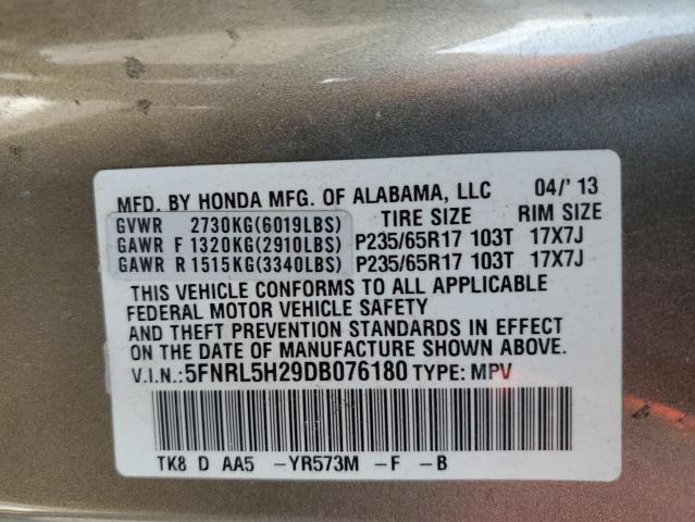 Photo 13 VIN: 5FNRL5H29DB076180 - HONDA ODYSSEY LX 