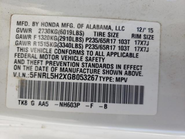 Photo 9 VIN: 5FNRL5H2XGB053267 - HONDA ODYSSEY LX 