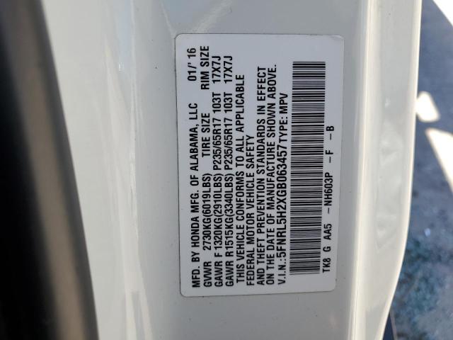 Photo 12 VIN: 5FNRL5H2XGB063457 - HONDA ODYSSEY LX 