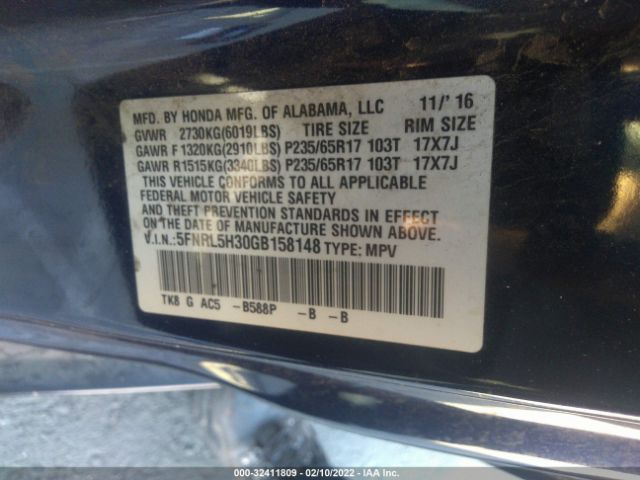 Photo 8 VIN: 5FNRL5H30GB158148 - HONDA ODYSSEY 