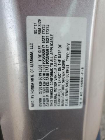 Photo 12 VIN: 5FNRL5H30HB019431 - HONDA ODYSSEY SE 