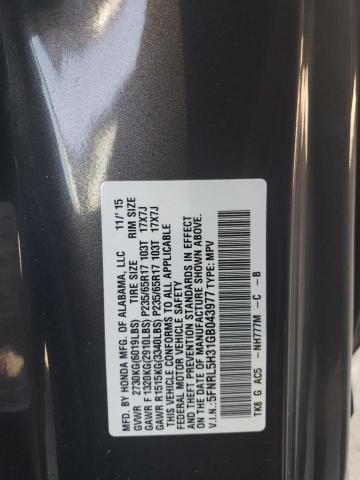 Photo 12 VIN: 5FNRL5H31GB043977 - HONDA ODYSSEY SE 