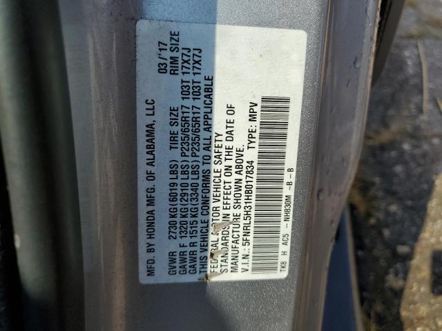 Photo 13 VIN: 5FNRL5H31HB017834 - HONDA ODYSSEY SE 