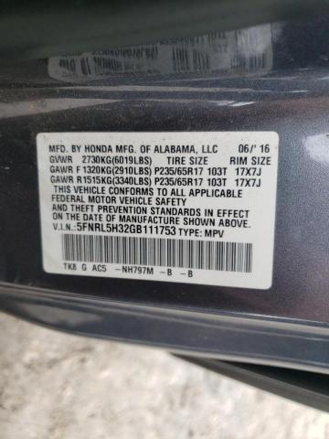 Photo 9 VIN: 5FNRL5H32GB111753 - HONDA ODYSSEY SE 