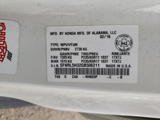 Photo 12 VIN: 5FNRL5H32GB506211 - HONDA ODYSSEY 