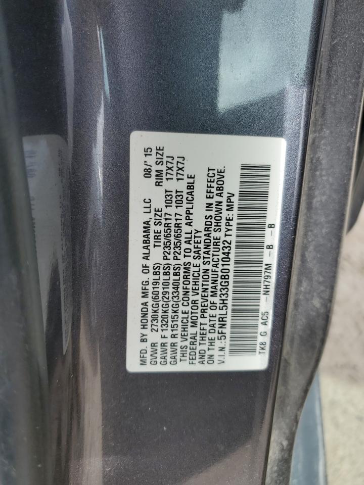 Photo 11 VIN: 5FNRL5H33GB010432 - HONDA ODYSSEY 