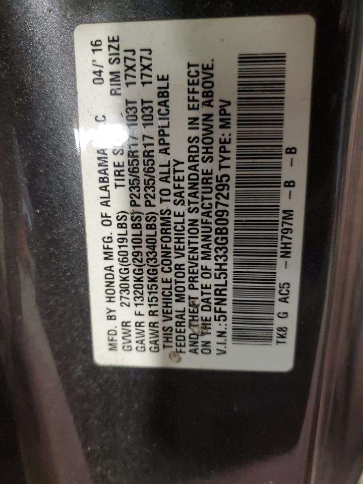 Photo 14 VIN: 5FNRL5H33GB097295 - HONDA ODYSSEY 