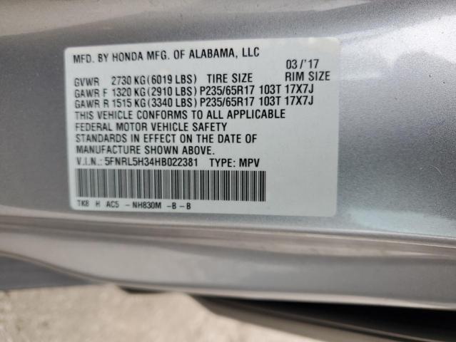 Photo 11 VIN: 5FNRL5H34HB022381 - HONDA ODYSSEY 